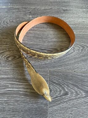 Genuine Cobra Head Snake Skin Belt